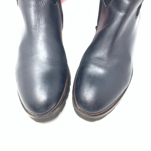 Luca Grossi Size 37 Black Leather Suede Shearling Knee High Boots - Picture 4 of 8